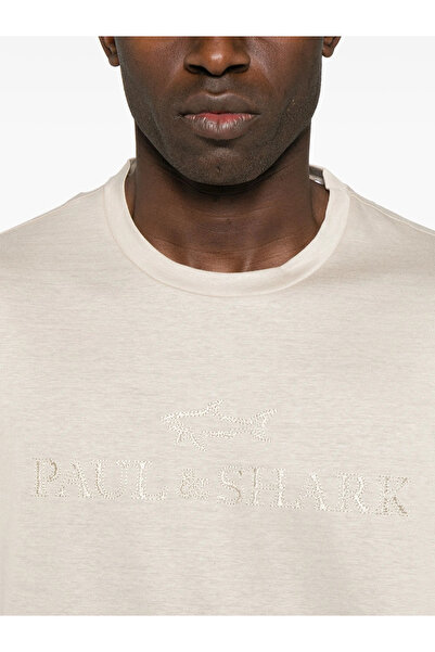 PAUL&SHARK Ανδρικό μπλουζάκι Paul Shark Written Kirtali White 25411046-348