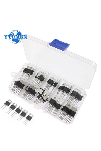 YTDMEN 5pcs-L7805CV 5/50PCS Voltage Regulator IC kit LM317T L7805CV L7806CV L7808CV L7809CV L7810CV L7812CV