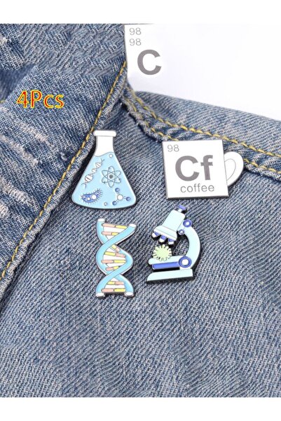 Choice 4 قطع من دبابيس المينا العلمية، أكواب مجهرية، أدوات تجريبية كيميائية و...