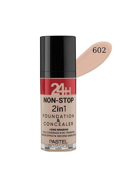 Pastel 24 H Non-stop 2 In 1 Foundation Concealer No:602