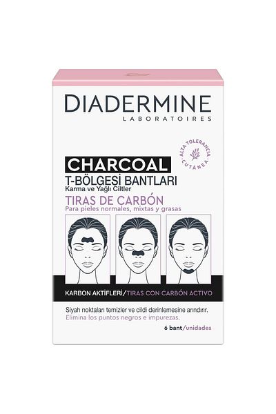 Diadermine 6 Pieces Charcoal T-zone Tapes