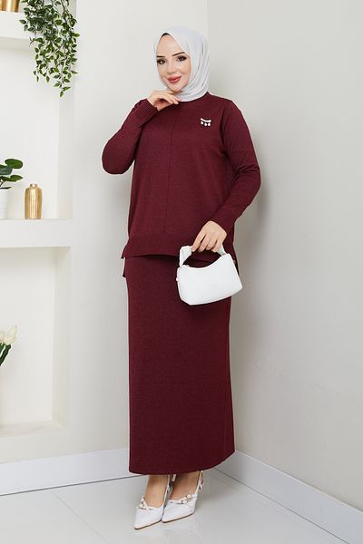 Pamuk Butik Γυναικείο Σετ Mercerized Καρφίτσα και Ασημένια Φούστα
