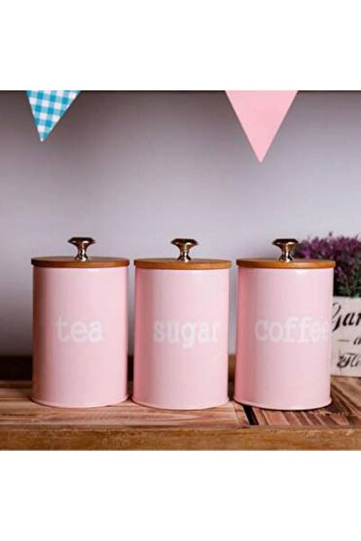 Generica طقم علب بهارات معدن لون زهري مع اغطيه محكمه الاغلاق