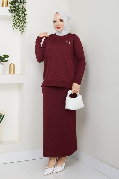Pamuk Butik Γυναικείο Σετ Mercerized Καρφίτσα και Ασημένια Φούστα