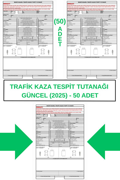 Organik Yolda Trafik Kaza Tesit Tutanağı Güncel (2025) - 50 Adet
