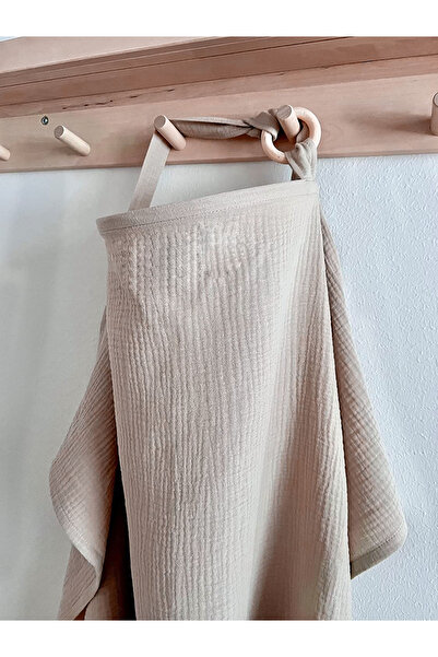 minoshes %100 Pamuklu 4 Katlı Organik Halkalı Müslin Emzirme Önlüğü 65x100 Cm...