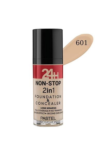 Pastel 24 H Non-stop 2 In 1 Foundation Concealer No:601