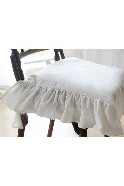 minoshes 100% Cotton Chair Frilly Pillow Case 43X43 cm 2 Pieces
