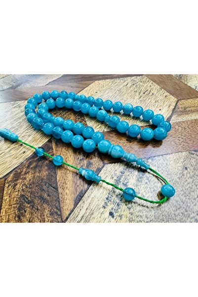 Tesbihas Atölyesi 45 de mătănii turcoaz Bağa, model arabesc Faturan