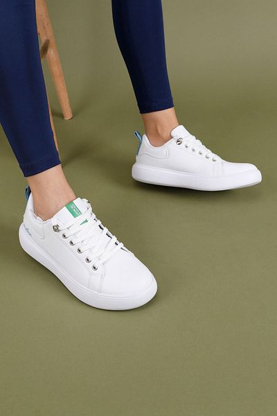 Getcho Pantofi sport albi pentru femei Benetton Fuka BNI-11166