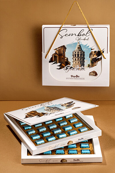 Beyoğlu Çikolata Sembol İstanbul Hediyelik Bayramlık Sütlü Krema Dolgulu Çiko...