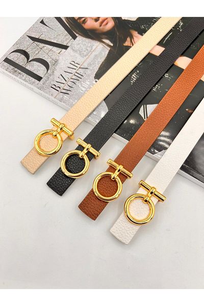 MODAM HİFA 4 bucăți ovală cu cataramă aurie pentru femei, curea pentru pantaloni, curea pentru rochie, curea pentru cămașă, curea pentru haină