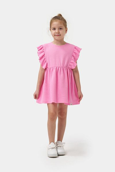 Minipodyum Ruffled Girl's Summer Waffle Dress
