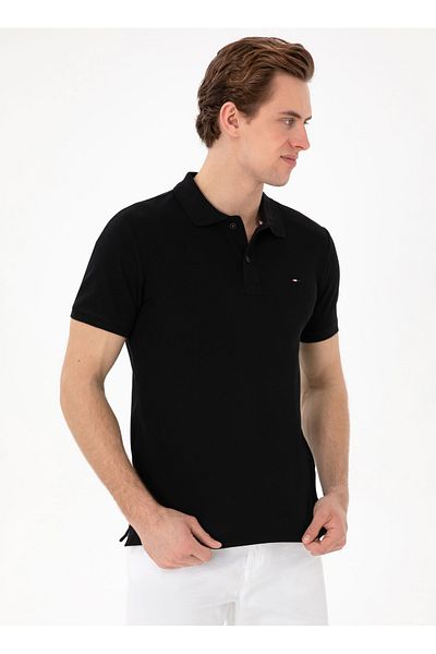U.S. Polo Assn. Πόλο Ασν. Μαύρο ανδρικό μπλουζάκι πόλο SEBAH