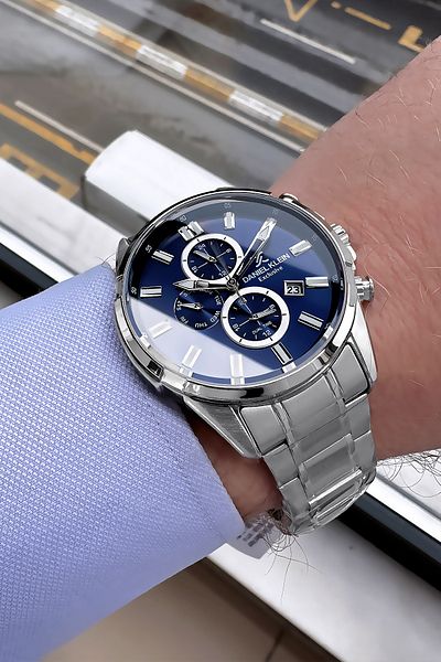 Daniel Klein Exclusive Original Men's Wristwatch 3 Atm Waterproof Silver Color Steel Strap + Bracelet DKER2036C3