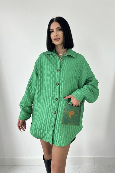 modaserdem Green Pocket Quilted Shirt