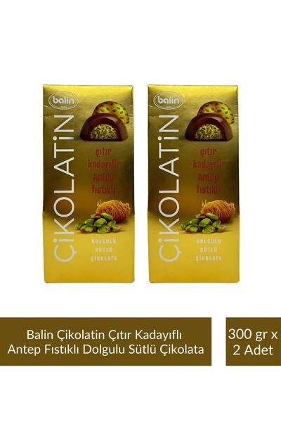 Kahve Dünyası Balin Çikolatin Çıtır Kadayıflı Antep Fıstıklı Dolgulu Sütlü Çikolata 300 gr x 2 Adet