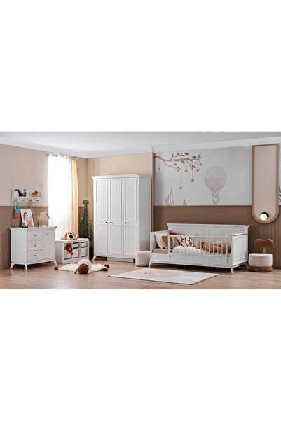 Lajivert Gloria Çocuk Odası  (3 Kapaklı Dolap + 100*200 Montessori + Kapaklı ...