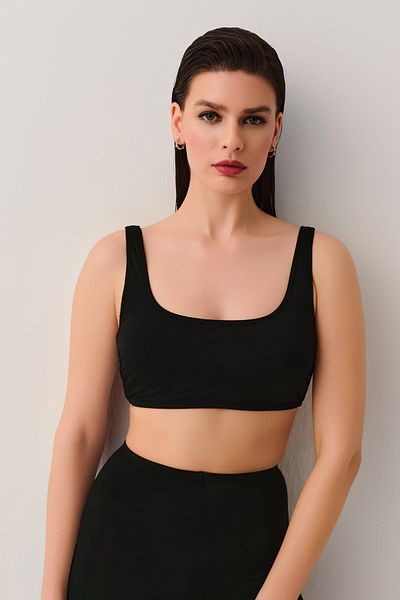 SUWEN Curved Bralette Bikini Top
