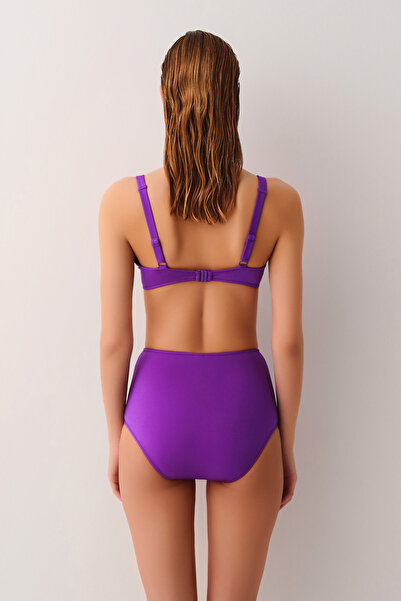 SUWEN Yüksek Bel Pileli Bikini Alt