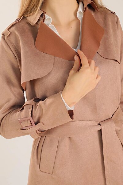 modabirsen Καμπαρντίνα με ζωσμένες καστόρινες μπότες