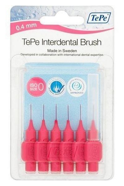 TePe 6-Piece Pink Blister Interface Brush