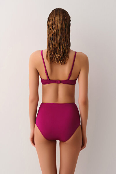 SUWEN Yüksek Bel Pileli Bikini Alt