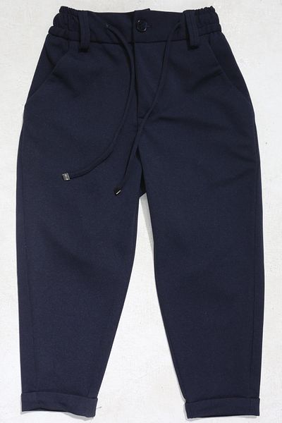ASG TEKSTİL Navy Blue Color Adjustable Waist Elastic Skinny Leg Children's Trousers