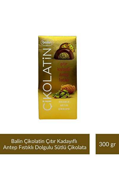 Kahve Dünyası Balin Çikolatin Çıtır Kadayıflı Antep Fıstıklı Dolgulu Sütlü Çikolata 300 gr