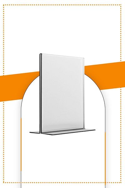 Etias Reklam A5 T Type Vertical Table Top 10 Pack / Transparent Plexi Foiling / Brochure Holder