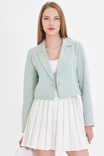 armonika Women's Mint Single Button Crop Jacket Arm-23y001064