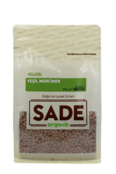 Sade Organik Yeşil Mercimek 500 Gr