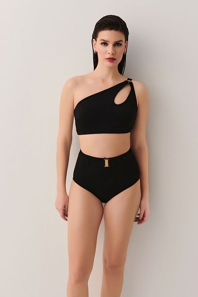 SUWEN One Shoulder Accessory Bralette Bikini Top