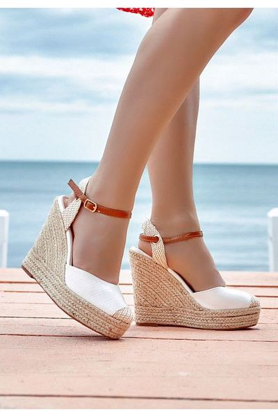 B T Shoes Benisa V2 White Platform Sandals