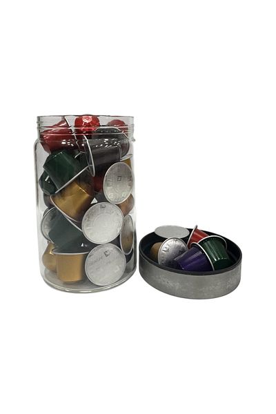 Nespresso Trial Capsule Coffee Set 30 Pieces + Glass Storage Box