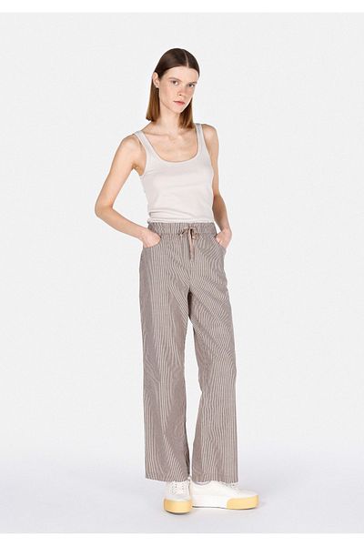 Colin's Straight Fit High Waist Wide Leg Women's Brown Trousers