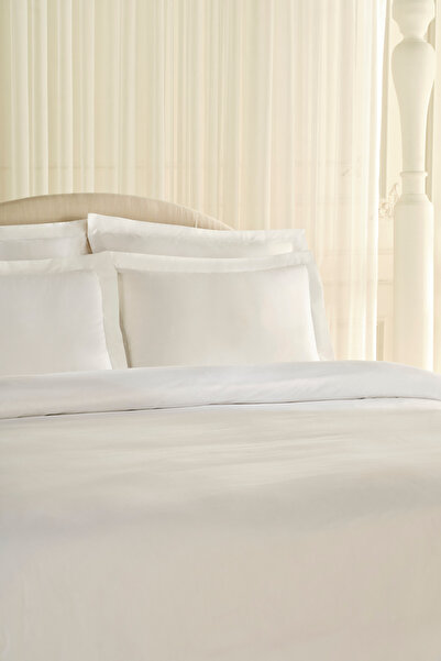 Karaca Home Ina 80 Tel 100% бавовна Перкаль Двоспальний комплект постільної білизни Білий