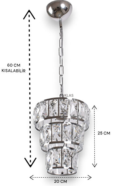 KORKMAZ KLAS KORKMAZ KLAS CAM AYDINLATMA SAFİR KRİSTAL TEKLİ AVİZE