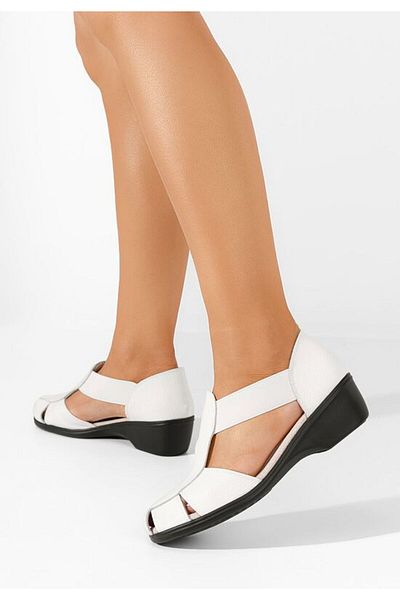 B T Shoes White Melona V3 low heel sandals