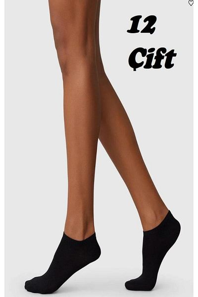 Ozzy Socks 12 чифта безшевни дамски черни бамбукови невидими спортни чорапи (маратонки)