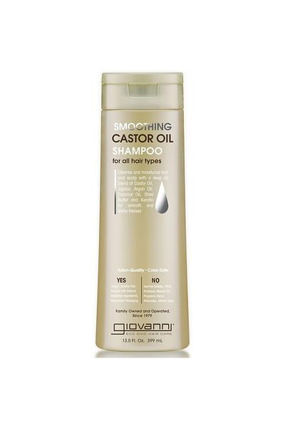 Giovanni Giovanni Smoothing Castor Oil Shampoo, with Jojoba, Argan, Coconut Oil, Shea Butter & Keratin, 399ml