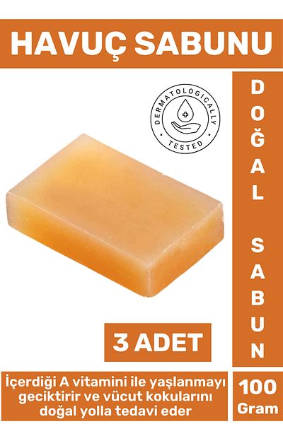 Wintoup Natural Fragrant Skin Facial Deep Cleansing Moisturizing Anti-Aging Carrot Soap 3 Pieces