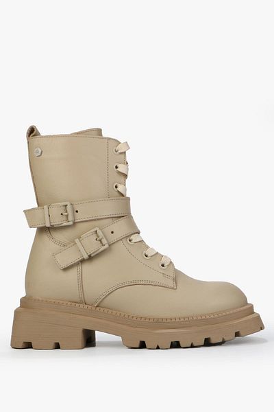 Hammer Jack Δερμάτινες γυναικείες μπότες Yellen Beige