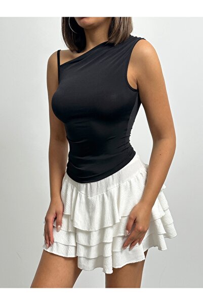 BEJNA Women's Strappy Single Shoulder Blouse