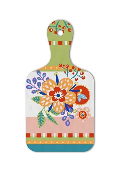 Baci Milano Mamma Mia Çiçek Desenli Kesme Tahtası 12,5 Cm X 25 Cm