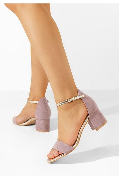 B T Shoes Sandale dama cu toc Landete mov