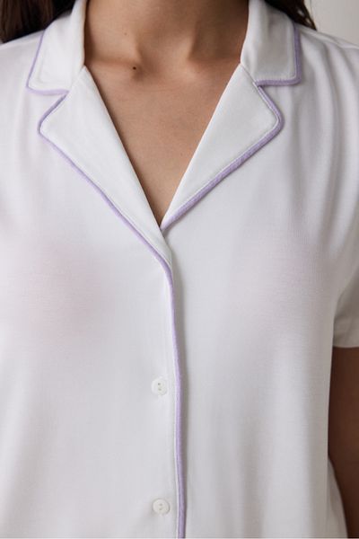 Penti Lana Solid Shirt Off-White Pyjama-Set