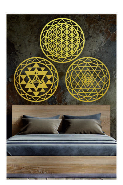 UNT 3 1Ü Sacred Geometry Set (Flower of Life, Sri Yantra and Merkaba)