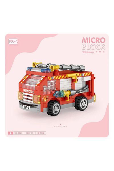 welcomein 140 Pieces Loz Block Toy Mini Bag Fire Truck