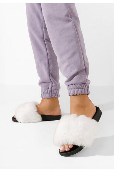 B T Shoes Papuci cu blanita albi Aleosa